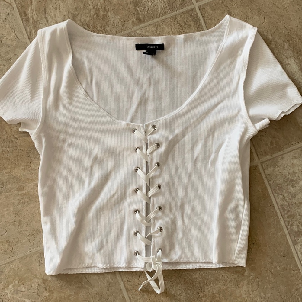 Large white top from Forever 21.